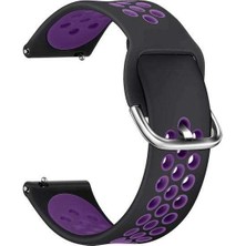  Apsuwa Xiaomi Mi Watch Uyumlu Kordon Ring Sport Saat Kordonu 22/K10--SIYAH-MOR