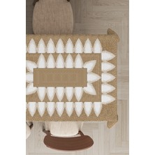 RugViva Leke Tutmayan Dokuma Elit Yıkanır Leke Tutmayan Kumaş Hasır Görünümlü Masa Örtüsü MSO190