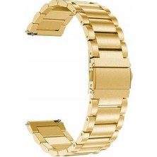 Apsuwa Amazfit Bip S Uyumlu Kordon Metal Paslanmaz Çelik Saat Kordonu 20/K04-GOLD
