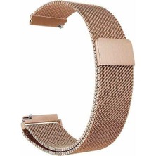 Apsuwa Amazfit Gts 2 Mini Uyumlu Kordon Lüx Metal Hasır Örgü Saat Kordonu 20/K12-ROSE Gold