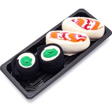 Too'b Sushi Nigiri Karides, Maki Salatalık Desenli  Unisex Renkli Çorap 2 Çift