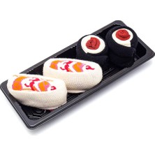 Too'b Sushi Nigiri Karides, Maki Tuna Desenli  Unisex Renkli Çorap 2 Çift