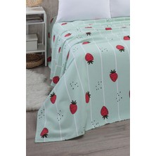 Mulberry Çilek Desenli Tek Kişilik Pike Yatak Örtüsü 170 x 230
