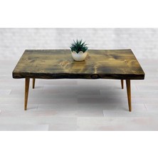 Entema Doğal Ağaç Masif Kütük Orta Sehpa (60CM x 110CM) Ağaç Ayak
