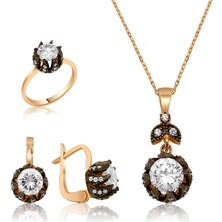 Gumush Gümüş Elmas Model Lale Bayan Set