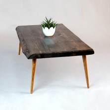 Entema Doğal Ağaç Masif Kütük Orta Sehpa (60CM x 110CM) Ağaç Ayak