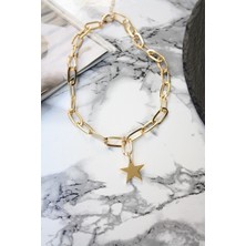 Bers Aksesuar Kadın Yıldız Uçlu Ataç Model Kolye