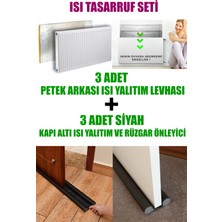 Ankaflex 3 Adet Kalorifer Peteği Arkası Isı Yalıtım Levhası ve 3 Adet Kapı Altı Rüzgar ve Ses Önleyici