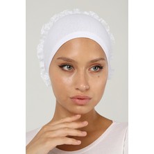 Ada Sanatsal Fırfırlı Dikişli Pamuk Beyaz Iç Bone 1 Adet