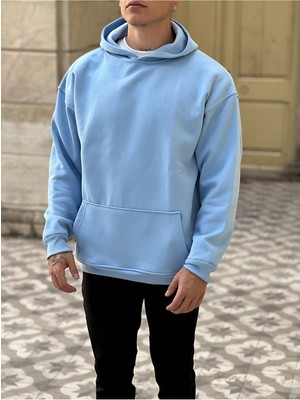 MEİLİFENG Oversize Kapişonlu 3 Iplik  Pamuk Sweatshirt