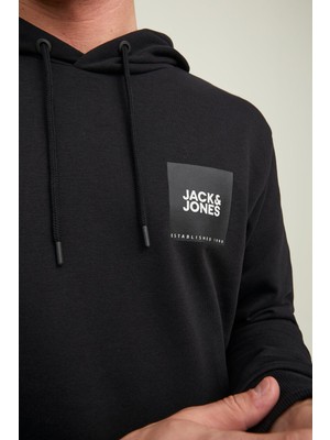 Jack & Jones Jjlock Sweat Hood Siyah Erkek Sweatshirt