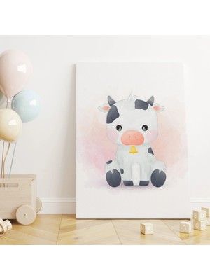 Haydi Dekor Sevimli Minik Inek Çocuk Odası Kanvas Tablo