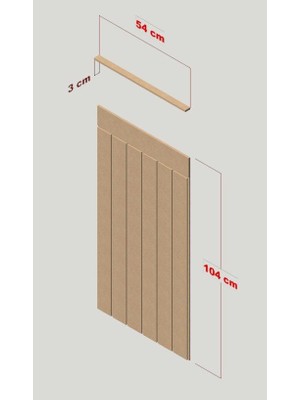 Rafhomestore Duvar Paneli 54 cm Genişlik x 105 cm Ham Mdf Duvar Paneli ( 10 mm Kalınlık )