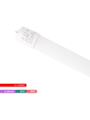 Ack 18W LED Tüp Floresan Ampul Kırmızı G13