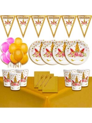 Çıtı Pıtı Store Çiçekli Unicorn Set 8 Kişilik