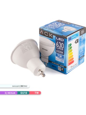 Ack 7W Difizörlü LED Ampul 6500K Beyaz GU10