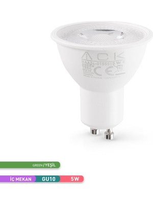 Ack 5W Reflektörlü LED Ampul Yeşil GU10