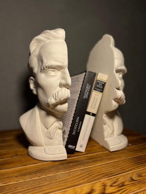Bookend Scultpture Nietzsche Kitap Desteği Kitap Tutucu Kitaplık Dekoratif Obje Biblo Heykel