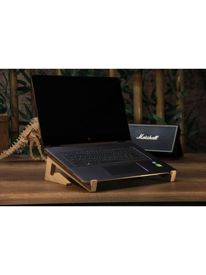 Hobi Demir Sanat Laptop Tablet Standı Sehpası Soğutma Portatif Masif Ağaç Oyma
