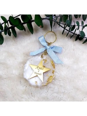 Hayaller Dükkanı 30 Adet Epoksi Anahtarlık Yıldız Pleksili Bebek Şekeri