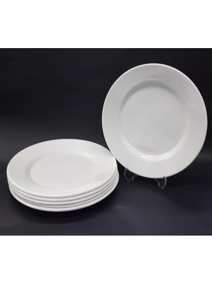 12 Adet Beyaz Melamin Tatlı,pasta Tabağı 17CM Sığ Tabak Günlük Kullanım Için Hesaplı Kase Altı