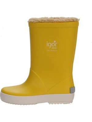 Igor W10207 Splash Nautıco Borreguıto 008-AMARILLO Çocuk Kürklü Yağmur Çizmesi