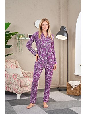 Pjs Kadın Önden Düğmeli Pijama Takımı 23504
