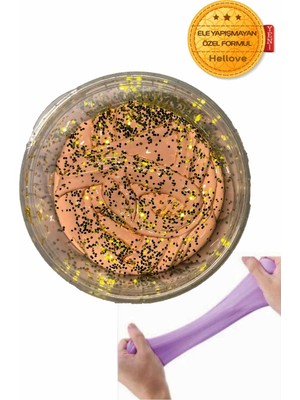 Hellove Simli Slime Oyun Hamuru Gold  Ele Yapışmayan Pofuduk Slaym 1 Adet