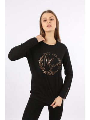 Banada Moda Uzun Kollu Fermuar Detaylı Sweatshirt