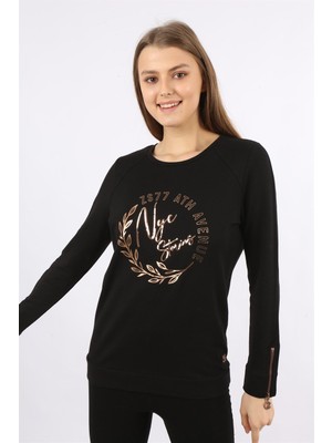 Banada Moda Uzun Kollu Fermuar Detaylı Sweatshirt