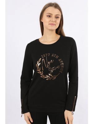 Banada Moda Uzun Kollu Fermuar Detaylı Sweatshirt