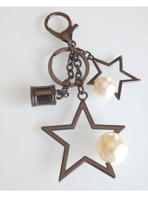 Angel Çanta Aksesuar Füme Incili Süs