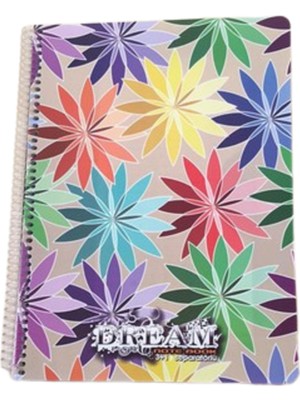 Keskin Color Dream A4 Büyük Boy 120 Yaprak Ayraçlı Spiralli Plastik Kapaklı 3 Kareli + 1 Çizgili Defter