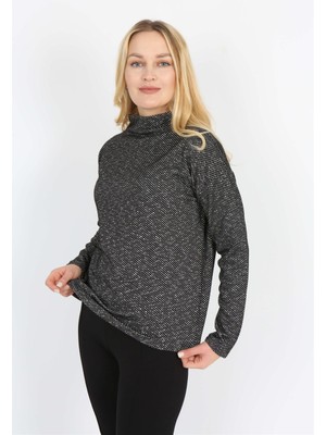 Banada Moda Desenli Uzun Kollu Dik Yaka Sweatshirt