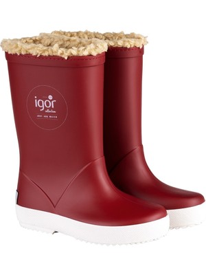Igor Splash Nautico Çocuk Kürklü Kırmızı Yağmur Çizmesi W10207-005 V3