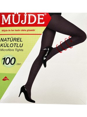 Müjde 3 Adet Siyah 100 Denye Kalın Külotlu Çorap Opak Naturel Esnek