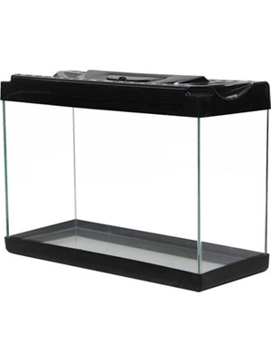 Girist Pet Renkli Kapak Mini Akvaryum 35 cm Siyah
