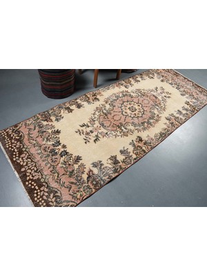 Kayra Export Türk Halısı, Eskitme Halı, Halı, 103X275 cm Bej Halı, Ofice Mutfak Halı, Kabilesı Koridor Halı,  935