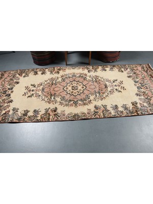 Kayra Export Türk Halısı, Eskitme Halı, Halı, 103X275 cm Bej Halı, Ofice Mutfak Halı, Kabilesı Koridor Halı,  935