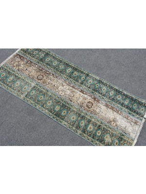 Kayra Export Eskitme Halı, Türk Halısı, Halı, 61X138 cm Yeşil Halı, Ofice Araba Paspası Halı,  11395