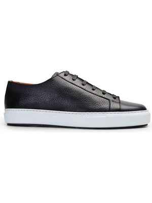 Nevzat Onay Hakiki Deri Siyah Erkek Sneaker Ayakkabı