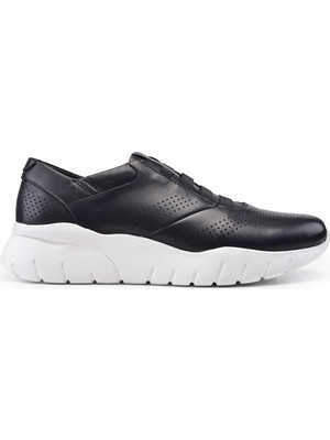 Nevzat Onay Siyah Baskı Beyaz Taban Sneaker -10961-