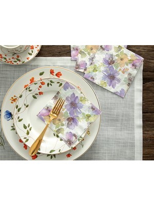 English Home Plantes Vivaces Kağıt 20'li Kağıt Peçete 25 x 25 cm Lila