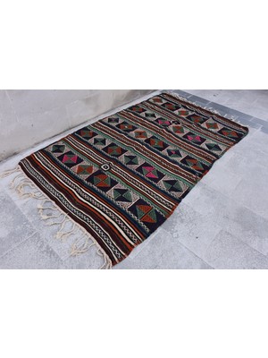 Kayra Export Eskitme Kilim, Türk Kilim, Small Kilim, 1x1 cm Turuncu Kilim, El Dokuma Kilim, Duvar Asma Kilim,  18