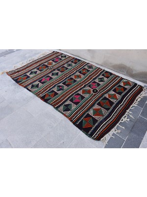 Kayra Export Eskitme Kilim, Türk Kilim, Small Kilim, 1x1 cm Turuncu Kilim, El Dokuma Kilim, Duvar Asma Kilim,  18