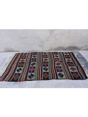 Kayra Export Eskitme Kilim, Türk Kilim, Small Kilim, 1x1 cm Turuncu Kilim, El Dokuma Kilim, Duvar Asma Kilim,  18