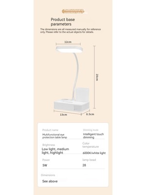 Göz Koruması Başucu Okuma LED Hediye Işığı Küçük Fan Gönder