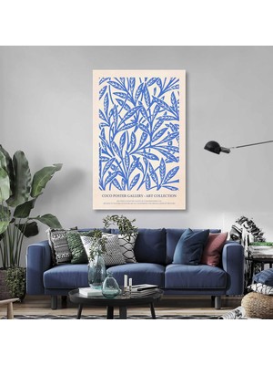 SML Tablo Yeşil Sarmaşık Yapraklı Baskı Boho Stil Mavi Coco Poster Gallery Kanvas Tablo