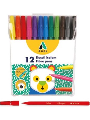 Adel Keçeli Kalem 12 Renk Adel 12 Li Keçeli Kalem 1 Paket