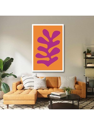 SML Tablo Boho Stil Ilüstrasyon Minimal Fuşya Mercan Kanvas Tablo